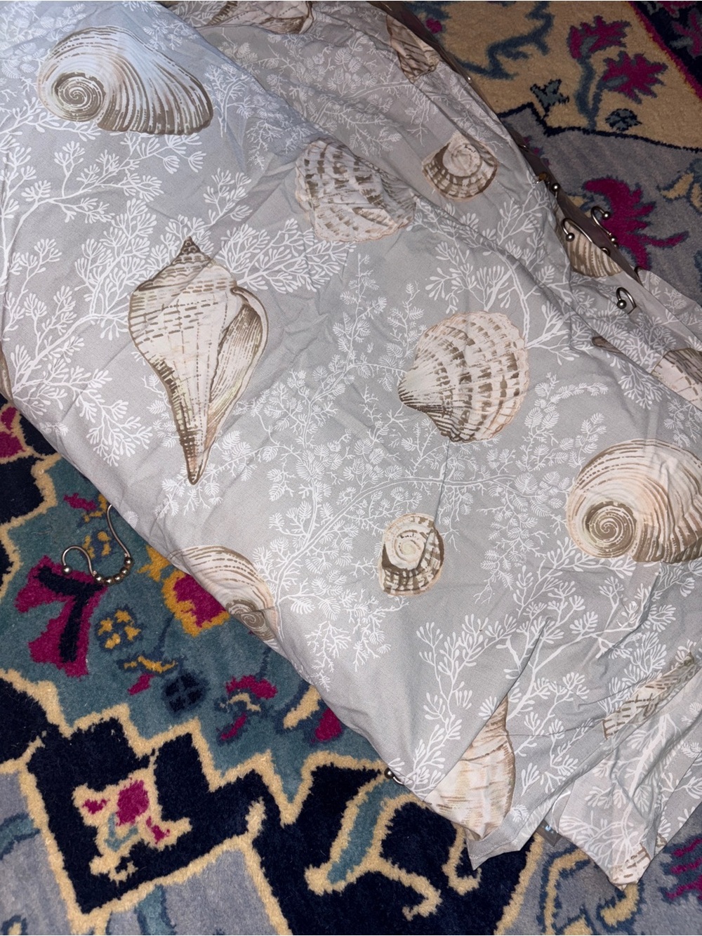 Pottery Barn Seashell Shell shower curtain beach coastal nautical decor bath